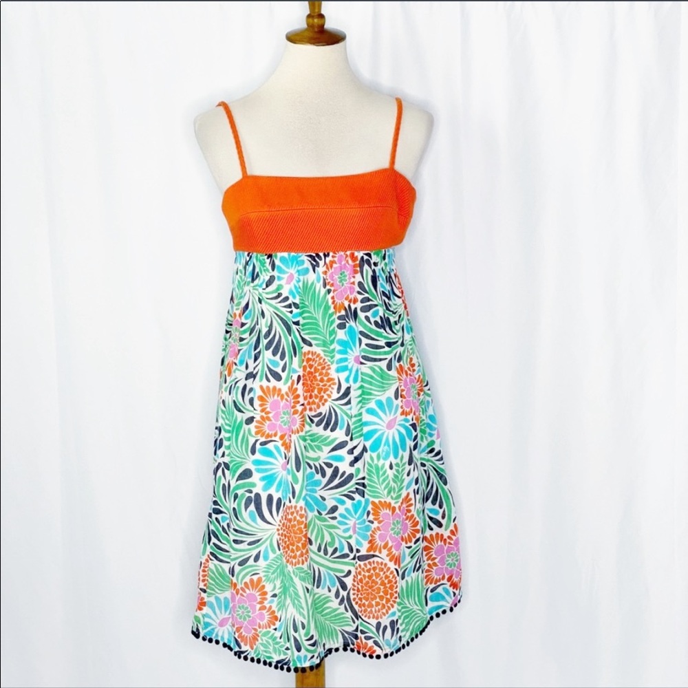 Milly of New York Orange Floral Mini Dress